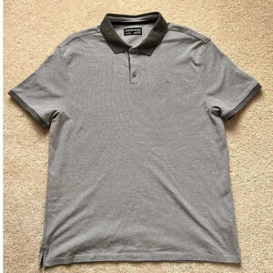 Calvin Klein Liquid Touch Gray Striped Polo Shirt  XL